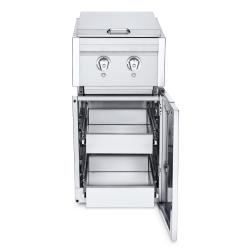 Crown Verity Infinite Series 18 Inch Stainless Steel Freestanding Cabinet Module with Gas Double Side Burner Light Package and Two Drawers250