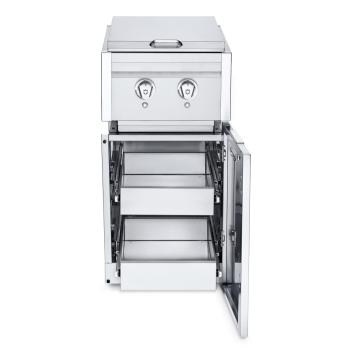 Crown Verity Infinite Series 18 Inch Stainless Steel Freestanding Cabinet Module with Gas Double Side Burner Light Package and Two Drawers350