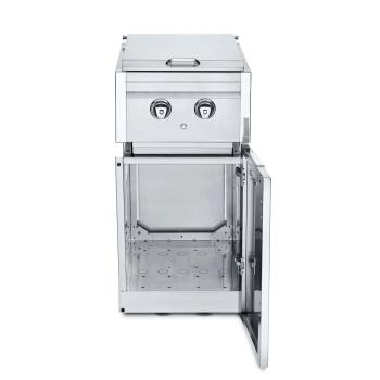 Crown Verity Infinite Series 18 Inch Stainless Steel Freestanding Cabinet Module with Gas Double Side Burner Open350