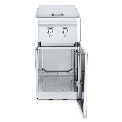 Crown Verity Infinite Series 18 Inch Stainless Steel Freestanding Cabinet Module with Natural Gas Double Side Burner  and  Light Package