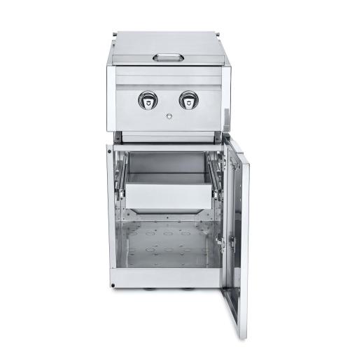 Crown Verity Infinite Series 18 Inch Stainless Steel Freestanding Cabinet Module with Natural Gas Double Side Burner  and  Single Drawer