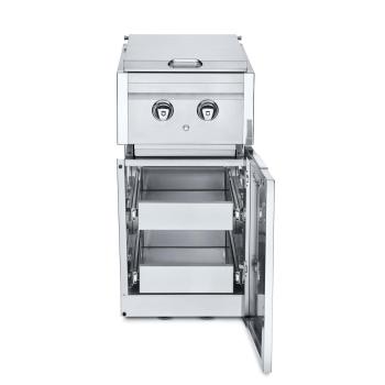 Crown Verity Infinite Series 18 Inch Stainless Steel Freestanding Cabinet Module with Gas Double Side Burner and Two Drawers350