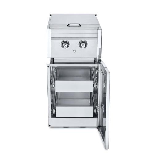 Crown Verity Infinite Series 18 Inch Stainless Steel Freestanding Cabinet Module with Natural Gas Double Side Burner  and  Two Drawers