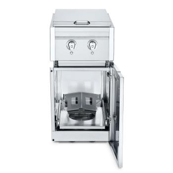 Crown Verity Infinite Series 18 Inch Stainless Steel Freestanding Cabinet Module with Propane Gas Double Side Burner Propane Tank Holder and Light Package350