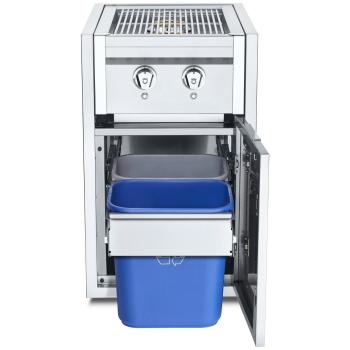 Crown Verity Infinite Series 21 Inch Enclosed Cabinet Storage with Gas Double Side Burner Double Trash Bin Storage and LED Lighting350