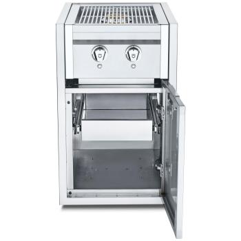 Crown Verity Infinite Series 21 Inch Enclosed Cabinet Storage with Gas Double Side Burner Single Storage Drawer and LED Lighting350