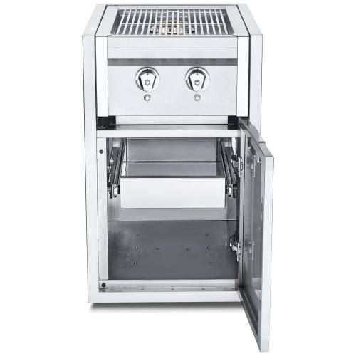 Crown Verity Infinite Series 21 Inch Enclosed Cabinet Storage with Natural Gas Double Side Burner Single Storage Drawer and LED Lighting