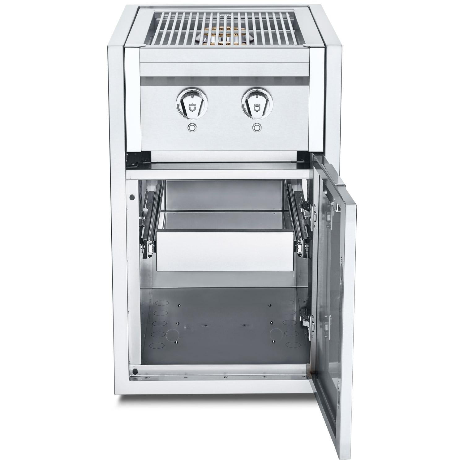 Crown Verity Infinite Series 21 Inch Enclosed Cabinet Storage with Natural Gas Double Side Burner Single Storage Drawer and LED Lighting