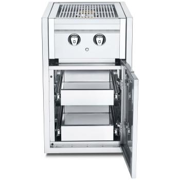 Crown Verity Infinite Series 21 Inch Enclosed Cabinet Storage with Gas Double Side Burner and Double Storage Drawers350