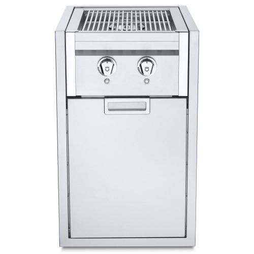 Crown Verity Infinite Series 21 Inch Enclosed Cabinet Storage with Natural Gas Double Side Burner Double Trash Bin Storage and LED Lighting
