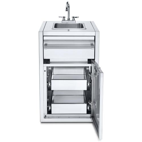 Crown Verity Infinite Series 21 Inch Enclosed Cabinet Storage with Sink and Double Storage Drawers