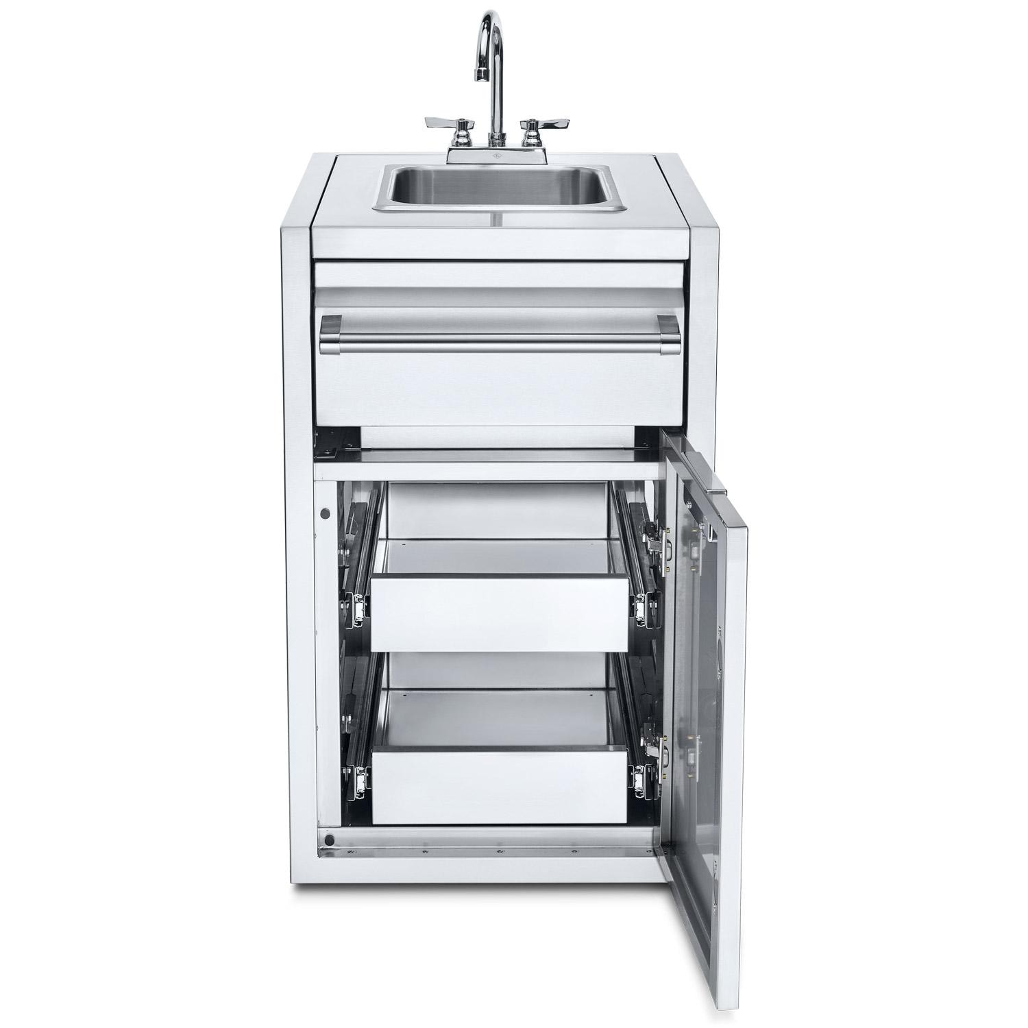 Crown Verity Infinite Series 21 Inch Enclosed Cabinet Storage with Sink and Double Storage Drawers