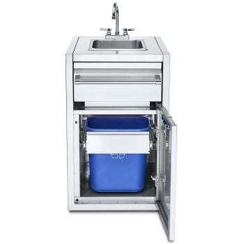 Crown Verity Infinite Series 21 Inch Enclosed Cabinet Storage with Sink and Double Trash Bin Storage350