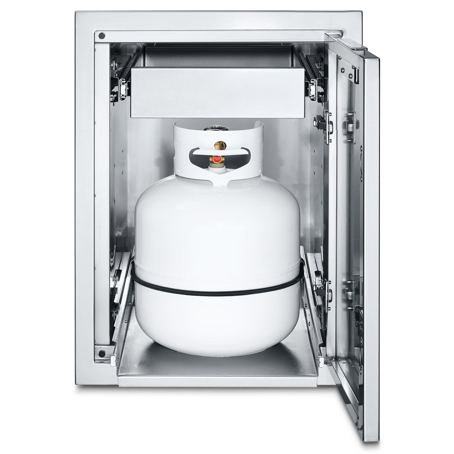 Crown Verity Infinite Series 21 Inch Large Enclosed Cabinet Storage with Single Storage Drawer and Propane Tank Holder