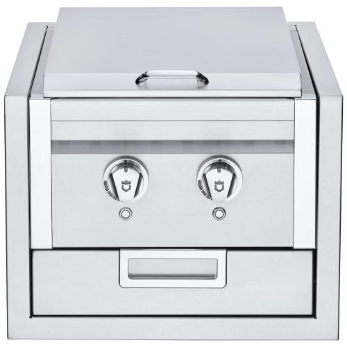 Crown Verity Infinite Series 24000 BTU Built In Propane Gas Double Side Burner with LED Lighting