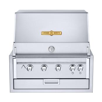 Crown Verity Infinite Series 30 Inch 4 Burner Stainless Steel Built In Gas Grill with Light Package350
