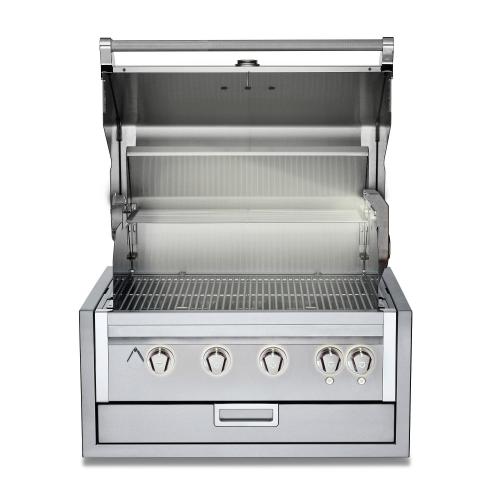 Crown Verity Infinite Series 30 Inch 4 Burner Stainless Steel Built In Natural Gas Grill with Light Package