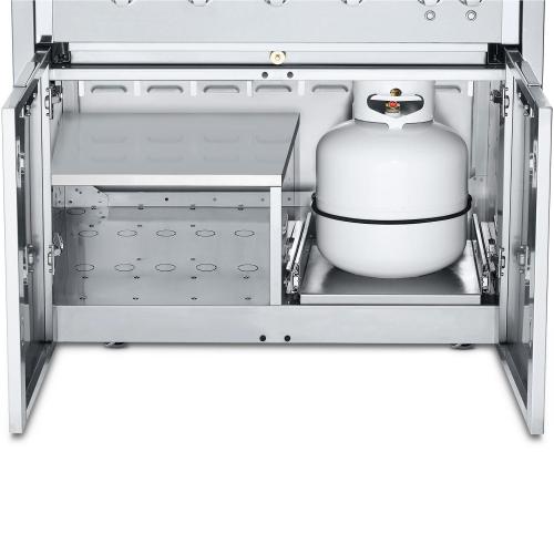 Crown Verity Infinite Series 42 Inch 6 Burner Modular Freestanding Propane Gas Grill with Light Package   20 Lb Propane