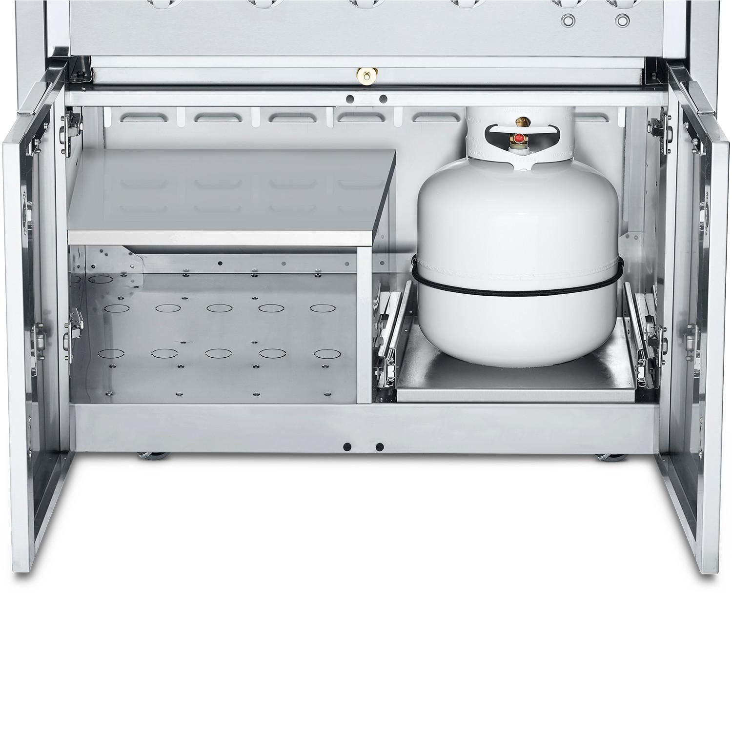 Crown Verity Infinite Series 42 Inch 6 Burner Modular Freestanding Propane Gas Grill with Light Package   20 Lb Propane