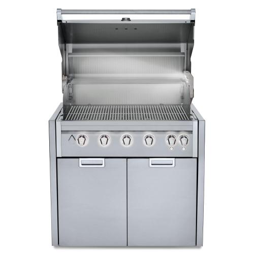 Crown Verity Infinite Series 36 Inch 5 Burner Modular Freestanding Propane Gas Grill with Light Package   20 Lb Propane