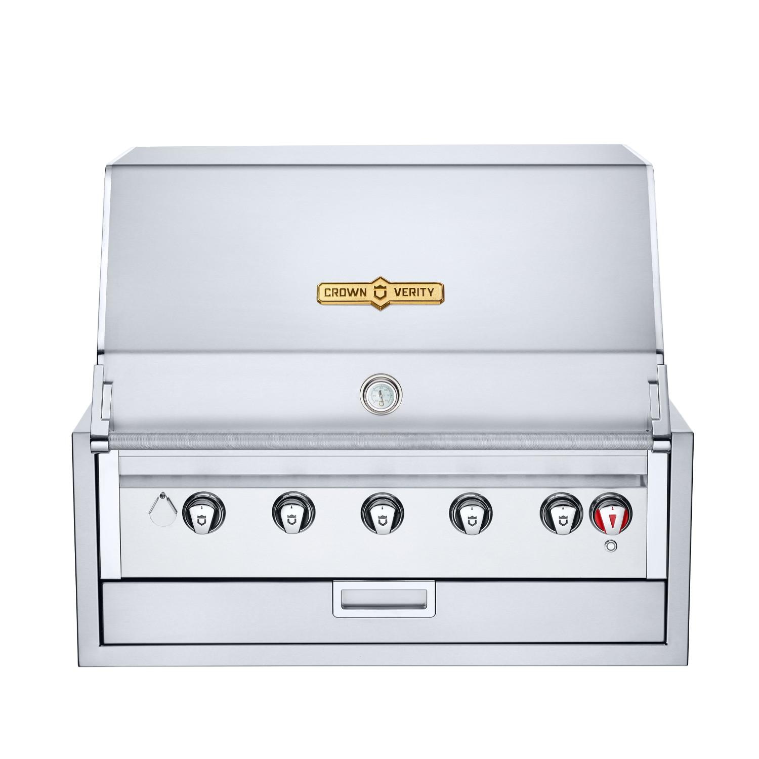 Crown Verity Infinite Series 36 Inch 5 Burner Stainless Steel Built In Natural Gas Grill