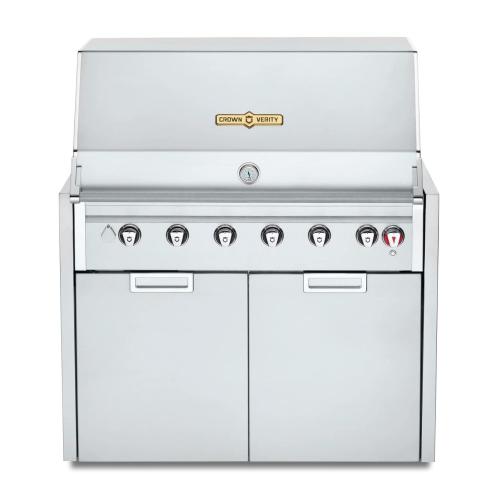 Crown Verity Infinite Series 42 Inch 6 Burner Modular Freestanding Propane Gas Grill   Bulk Propane Tank