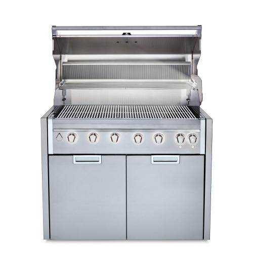 Crown Verity Infinite Series 42 Inch 6 Burner Modular Freestanding Propane Gas Grill with Light Package   20 Lb Propane
