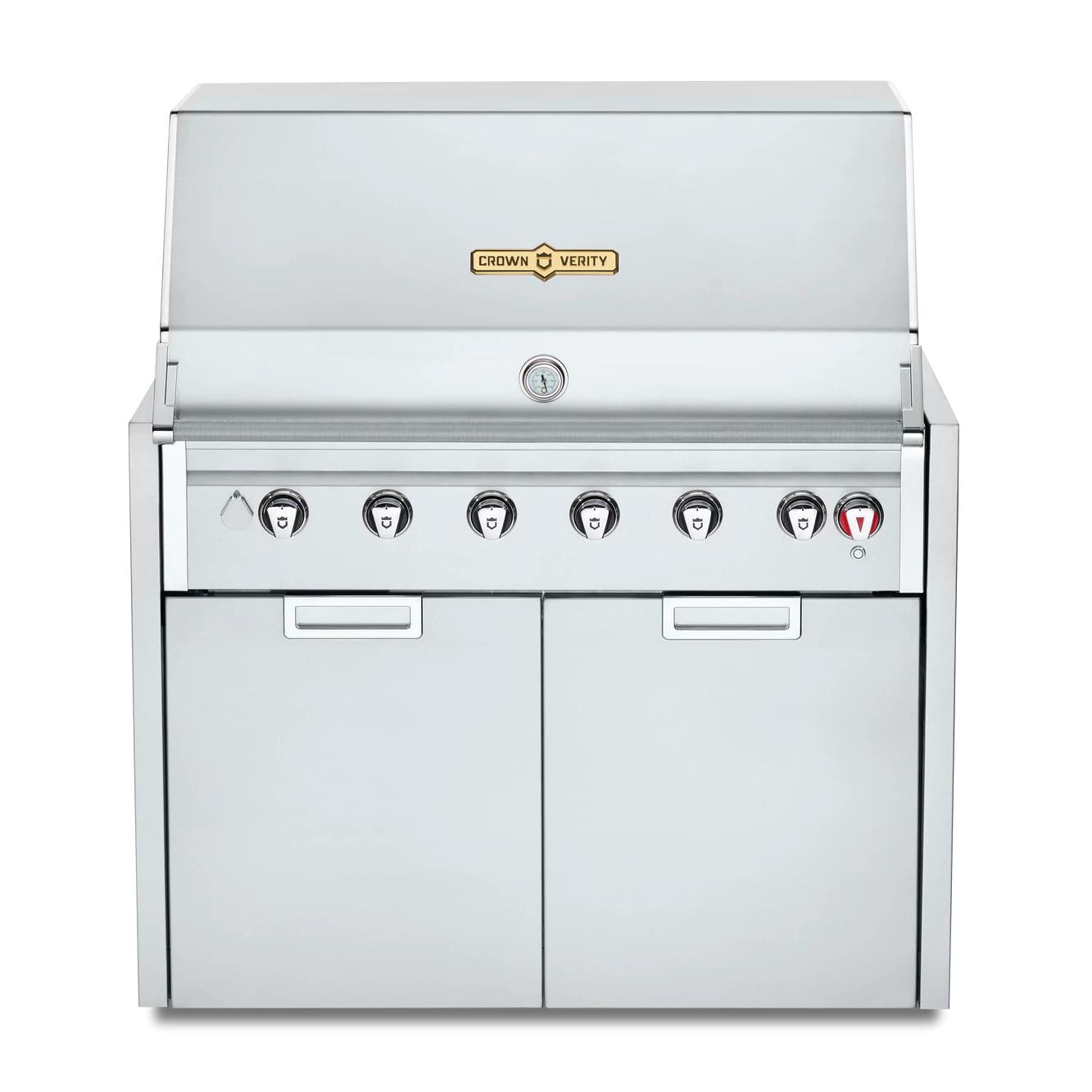 Crown Verity Infinite Series 42 Inch 6 Burner Modular Freestanding Propane Gas Grill   Bulk Propane Tank