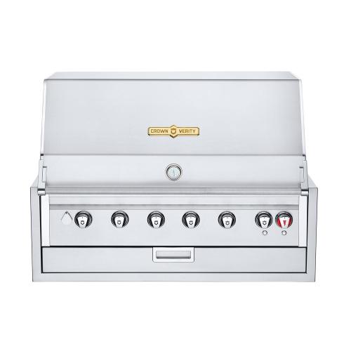 Crown Verity Infinite Series 42 Inch 6 Burner Stainless Steel Built In Propane Gas Grill