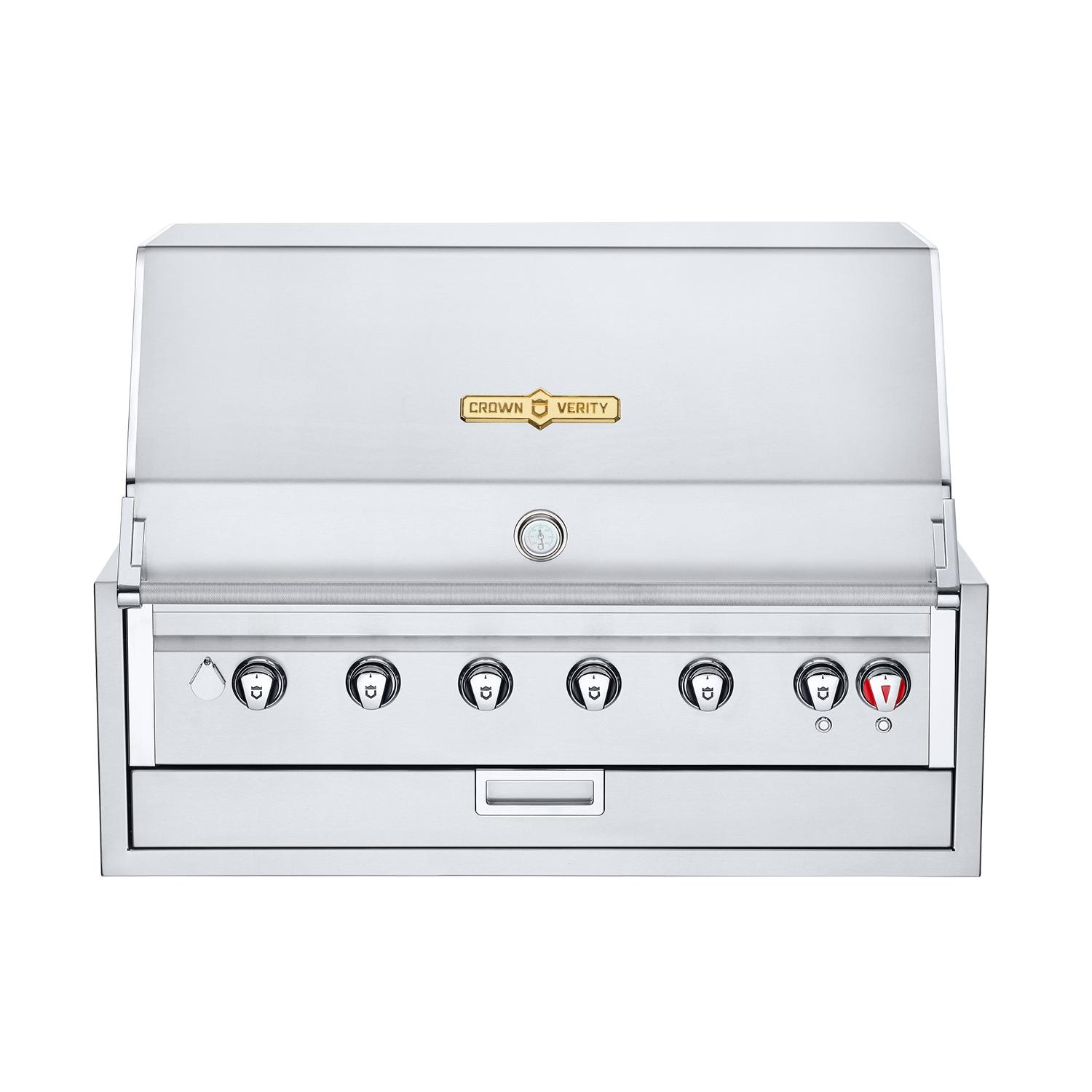Crown Verity Infinite Series 42 Inch 6 Burner Stainless Steel Built In Propane Gas Grill