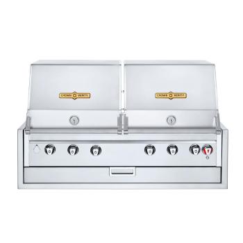 Crown Verity Infinite Series 48 Inch 6 Burner Stainless Steel Dual Dome Built In Gas Grill350