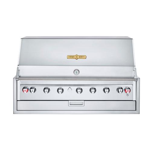 Crown Verity Infinite Series 48 Inch 7 Burner Stainless Steel Built In Propane Gas Grill