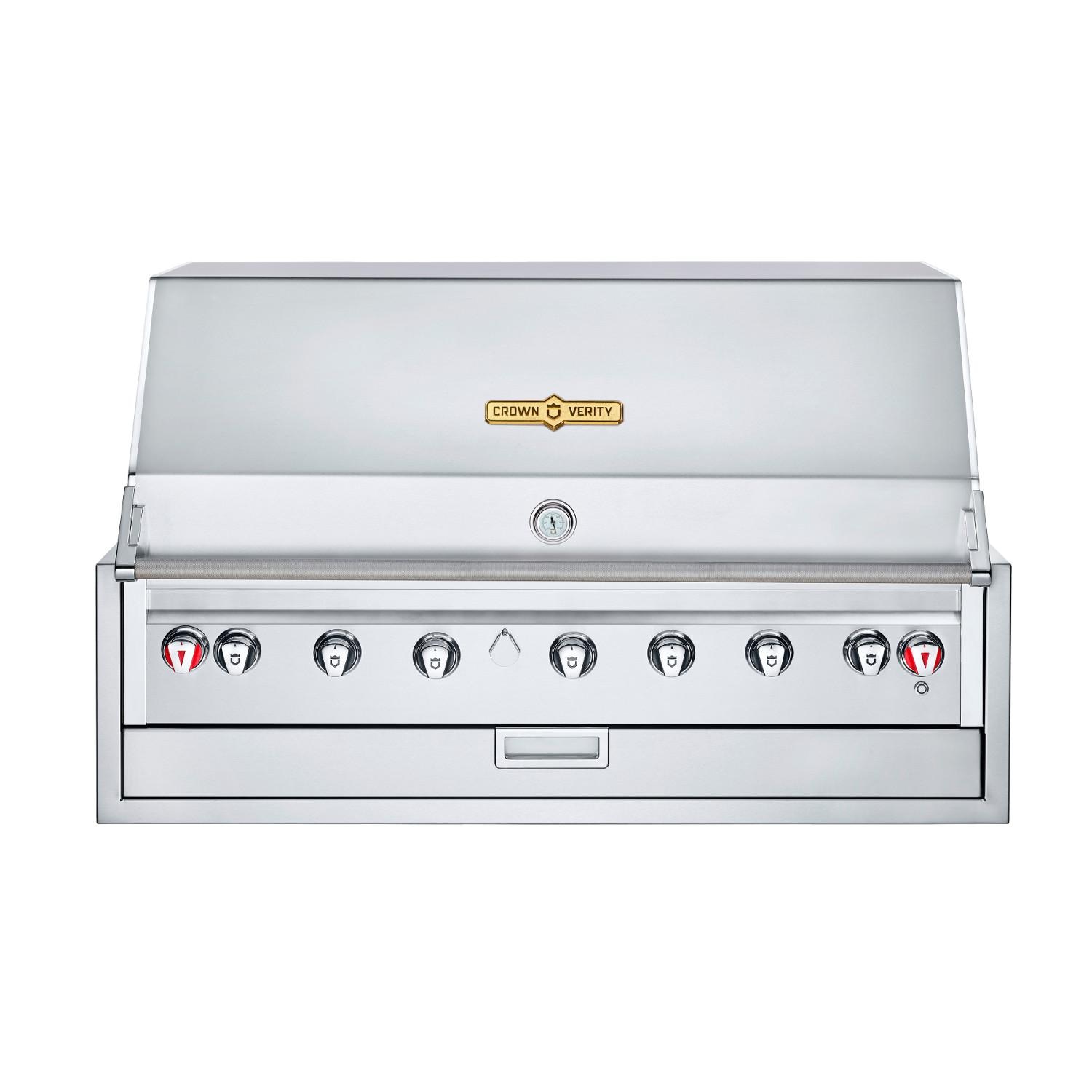 Crown Verity Infinite Series 48 Inch 7 Burner Stainless Steel Built In Propane Gas Grill