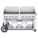 Crown Verity Professional Club Series 60 Inch 8 Burner Stainless Steel Freestanding Propane Gas Grill with Windguards and Horizontal Tank Storage75