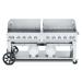 Crown Verity Professional Club Series 72 Inch 10 Burner Stainless Steel Freestanding Propane Gas Grill with Windguards and Horizontal Tank Storage75