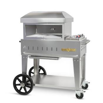Crown Verity Professional Mobile Series 24 Inch Stainless Steel Freestanding Gas Pizza Oven350