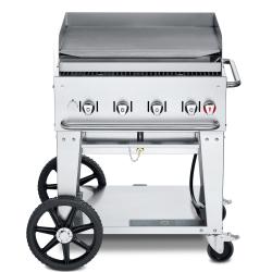 Crown Verity Professional Mobile Series 30 Inch 4 Burner Stainless Steel Freestanding Flat Top Gas Griddle250