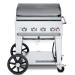 Crown Verity Professional Mobile Series 30 Inch 4 Burner Stainless Steel Freestanding Flat Top Propane Gas Griddle