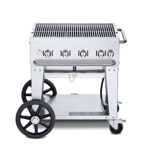 Crown Verity Professional Mobile Series 30 Inch 4 Burner Stainless Steel Freestanding Natural Gas Grill