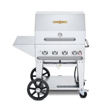 Crown Verity Professional Mobile Series 30 Inch 4 Burner Stainless Steel Freestanding Gas Grill with Cart Package350