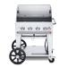 Crown Verity Professional Mobile Series 30 Inch 4 Burner Stainless Steel Freestanding Natural Gas Grill with Windguard