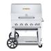 Crown Verity Professional Mobile Series 36 Inch 5 Burner Stainless Steel Freestanding Natural Gas Grill with Dome Package