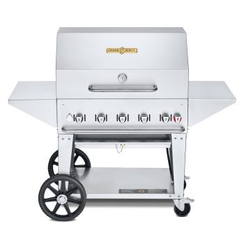 Crown Verity Professional Mobile Series 36 Inch 5 Burner Stainless Steel Freestanding Gas Grill with Pro Cart Package350