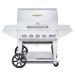 Crown Verity Professional Mobile Series 36 Inch 5 Burner Stainless Steel Freestanding Natural Gas Grill with Pro Cart Package
