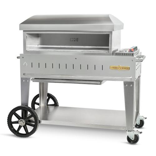 Crown Verity Professional Mobile Series 36 Inch Stainless Steel Freestanding Propane Gas Pizza Oven