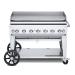 Crown Verity Professional Mobile Series 48 Inch 7 Burner Stainless Steel Freestanding Flat Top Propane Gas Griddle