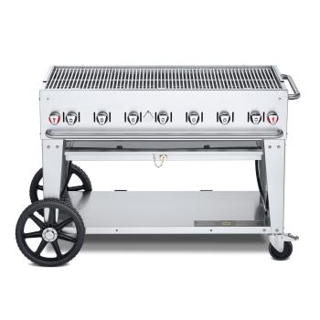 Crown Verity Professional Mobile Series 48 Inch 7 Burner Stainless Steel Freestanding Gas Grill350