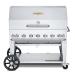 Crown Verity Professional Mobile Series 48 Inch 7 Burner Stainless Steel Freestanding Natural Gas Grill with Dome Package