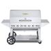 Crown Verity Professional Mobile Series 48 Inch 7 Burner Stainless Steel Freestanding Natural Gas Grill with Pro Cart Package