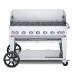 Crown Verity Professional Mobile Series 48 Inch 7 Burner Stainless Steel Freestanding Natural Gas Grill with Windguard